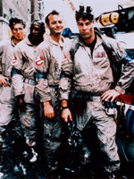 (from left) Harold Ramis, Ernie Hudson, Bill Murray and Dan Aykroyd in Ghostbusters
