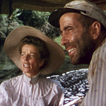 (from left) Katharine Hepburn and Humphrey Bogart in The African Queen