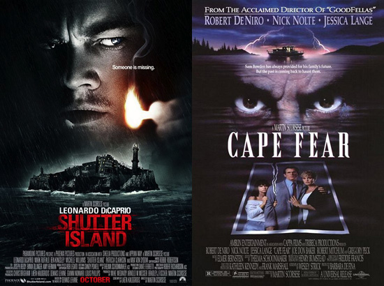 (from left) Posters for Shutter Island and Cape Fear