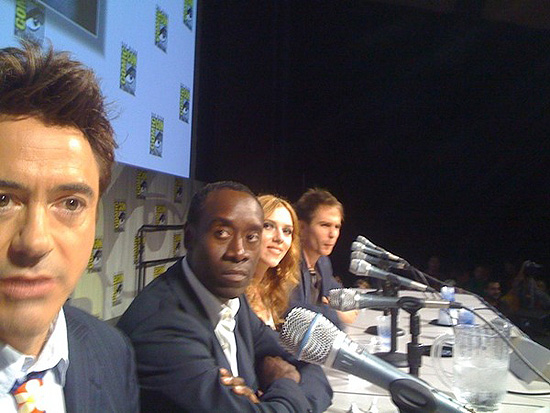 (from left) Robert Downey Jr., Don Cheadle, Scarlett Johansson and Sam Rockwell at the 2009 San Diego Comic-Con International (from left) Robert Downey Jr., Don Cheadle, Scarlett Johansson and Sam Rockwell at the 2009 San Diego Comic-Con International