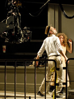 Johnny Depp on the set of Public Enemies