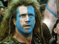 Mel Gibson in Braveheart