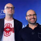 (from left) Steven Soderbergh and Scott Z. Burns
