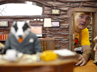 Bill Murray on the set of Fantastic Mr. Fox