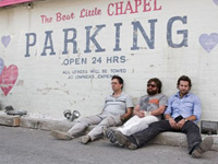 (from left) Ed Helms, Zach Galifianakis and Bradley Cooper in The Hangover